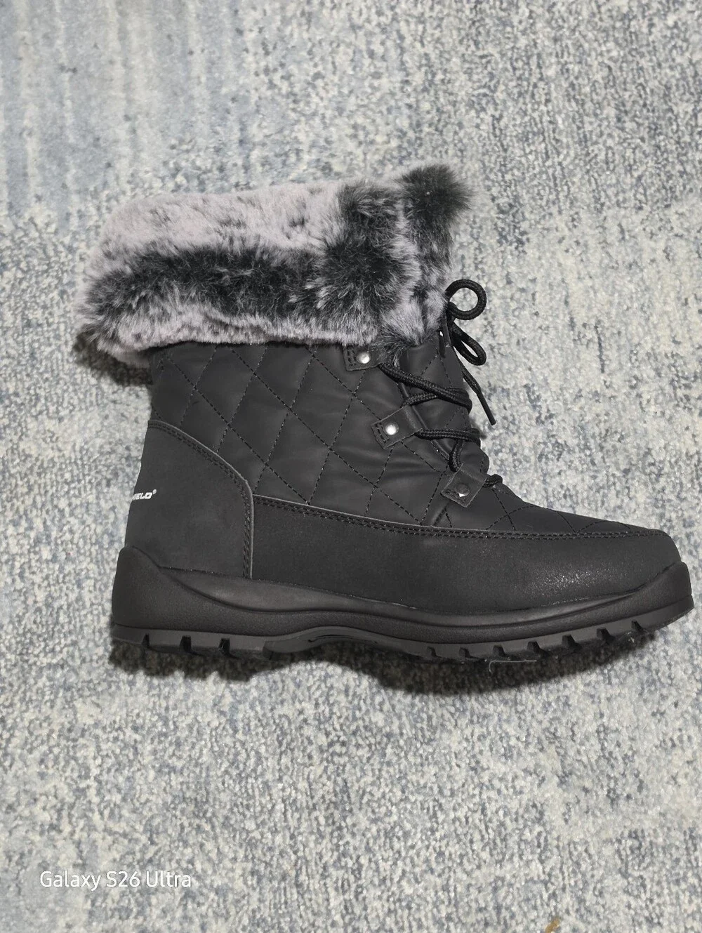 ARTIC SHIELD Women’s Black Winter Snow Boots with Faux Fur Collar Size 9
